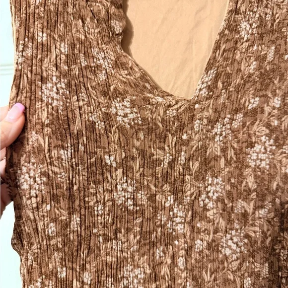 French Grey Rich Brown Textured Dress - Picture 6 of 7